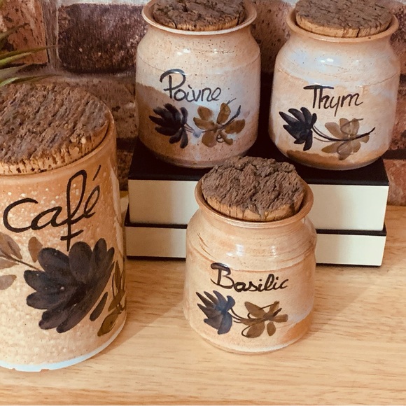 Vintage French Terracotta Kitchen Jars - Picture 2 of 4
